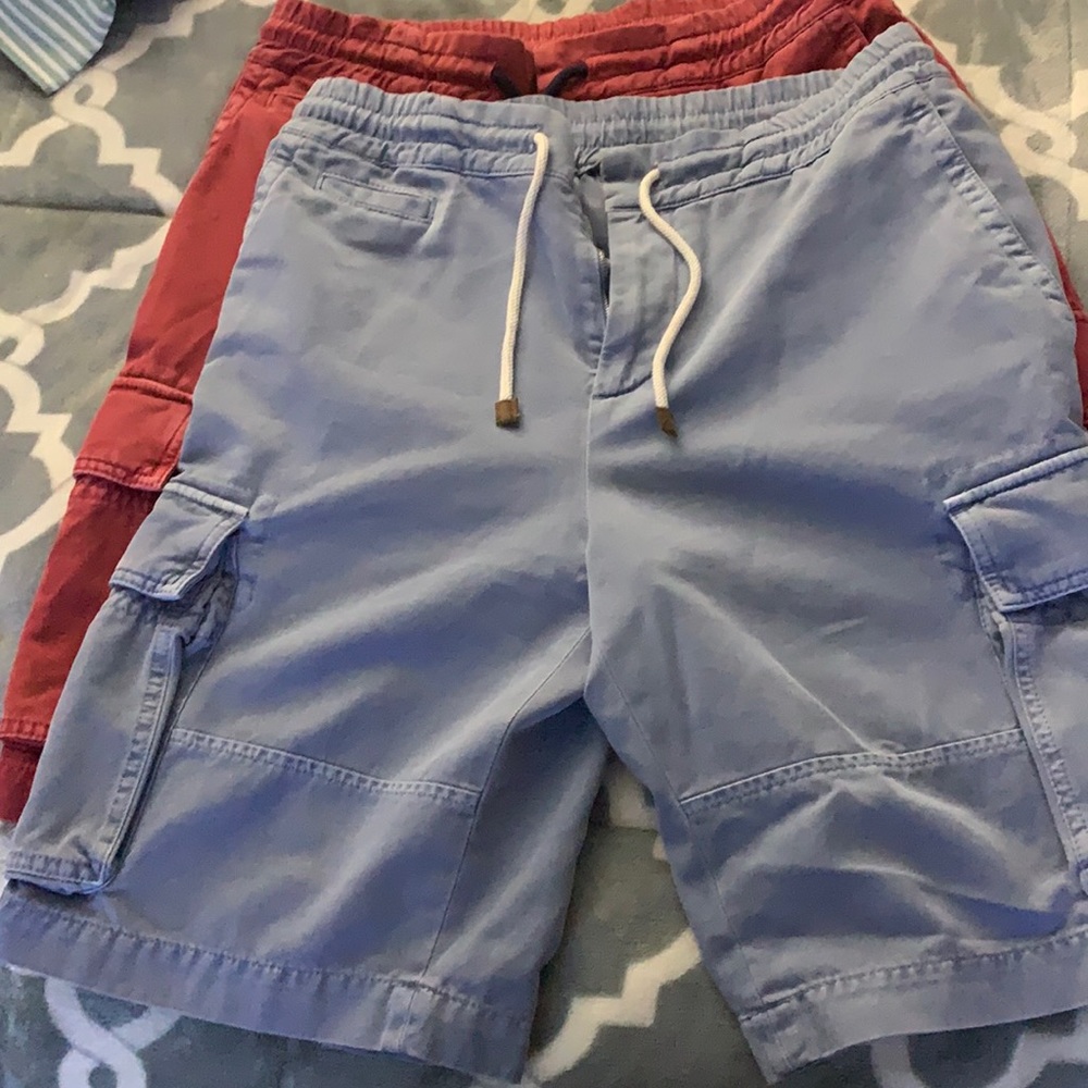 Red size 48 light blue size 46 shorts